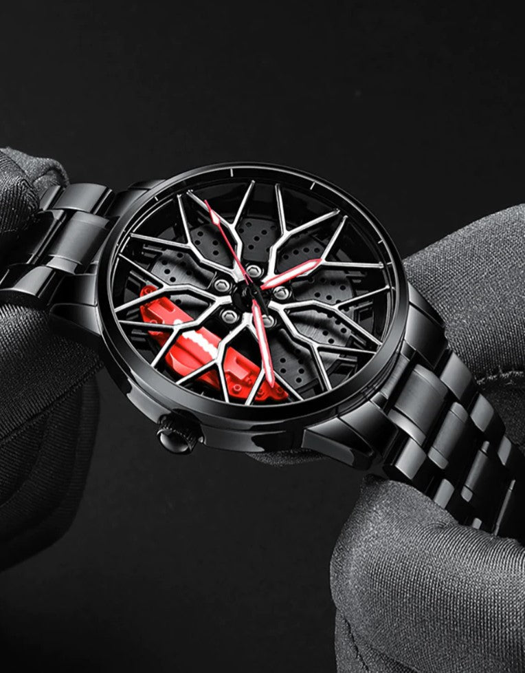 Ceas barbatesc model sport, Zola®, pentru pasionati auto, model spider, otel, bratara metalica, rezistent la apa, negru Ceas barbatesc model sport, Zola®, pentru pasionati auto, model spider, otel, bratara metalica, rezistent la apa, negru